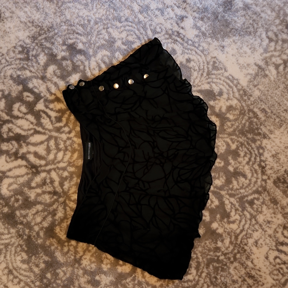 Black dance mini skirt